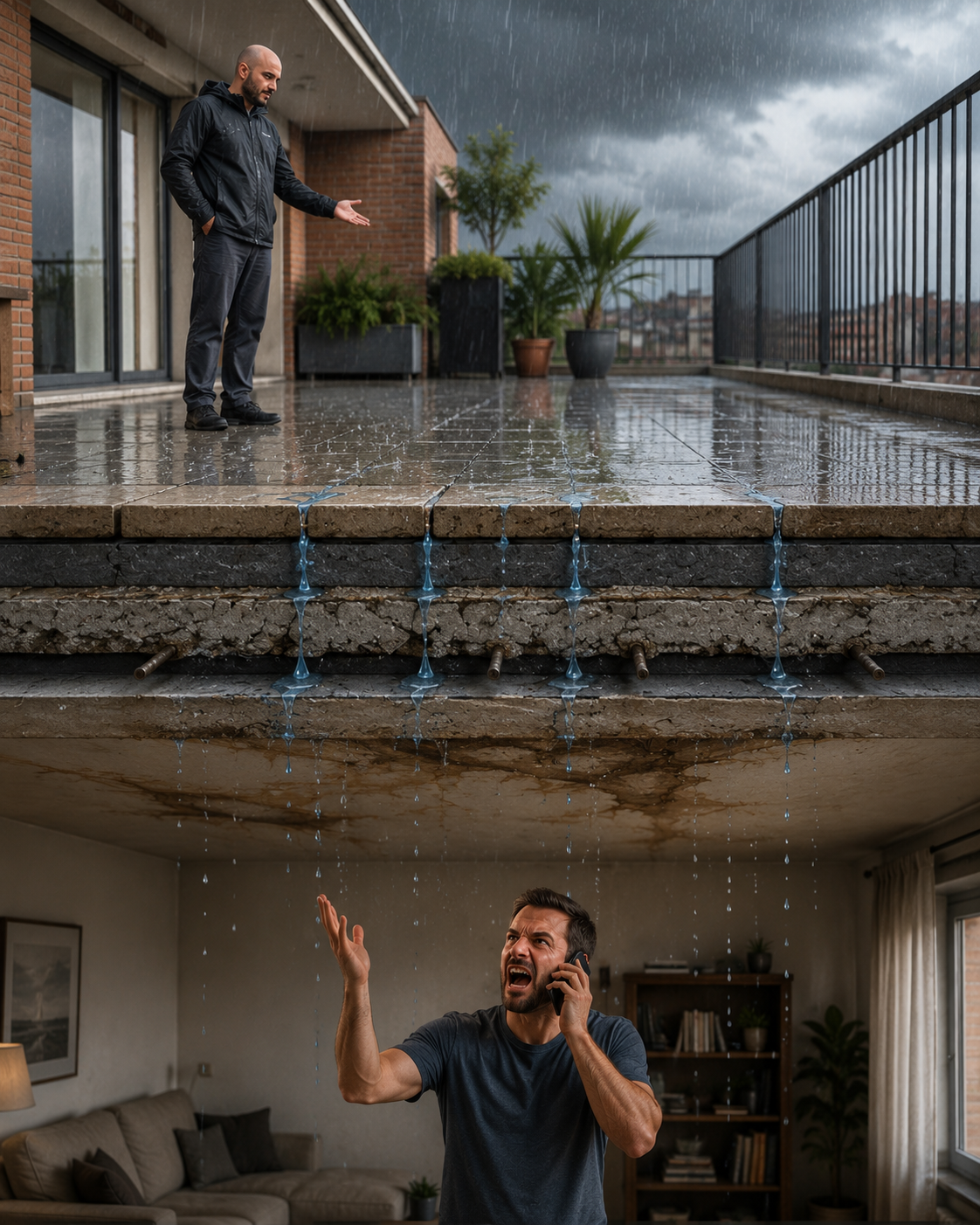 Infiltrazioni dal terrazzo: cause, danni e soluzioni a Trieste