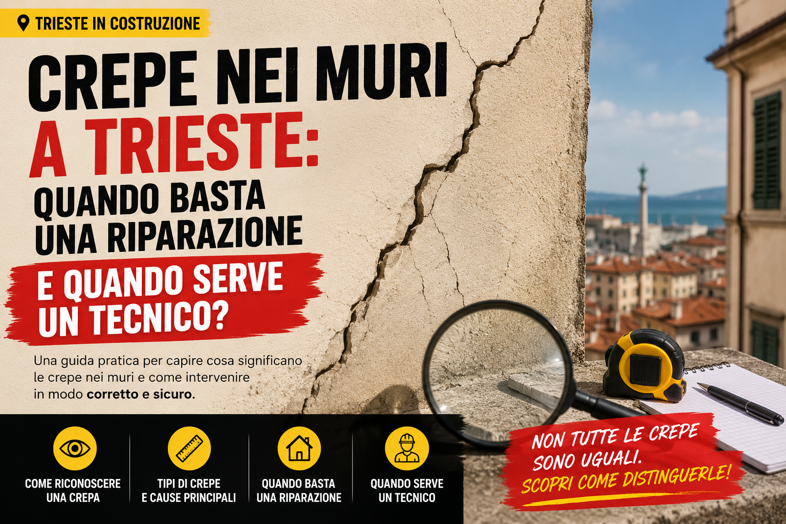 Crepe nei muri a Trieste: quando basta una riparazione e quando serve un tecnico?